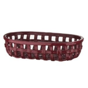 Woven Openwork Oval Ceramic Basket