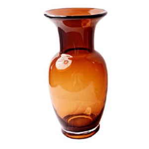 10.8inch Curved Glass Vase with Flared Neck