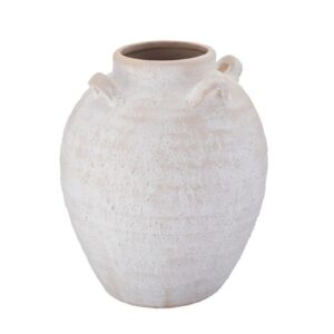 9.55inch peckled Four Loop Handle Ceramic Vase