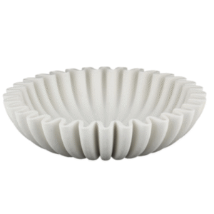 2.55inch Matte White Vertical Pleated Pedestal Fruit Bowl