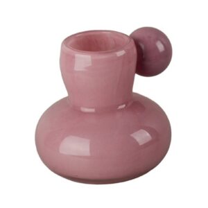 4.35inch Pink Glass Vase with Sculptural Side Ball