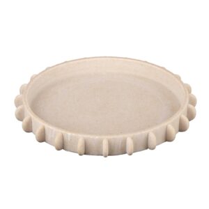 1.4inch Speckled Cream Bobble Edge Round Ceramic Tray