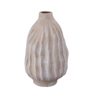 10.35inch  Vertical Fluted Irregular Ceramic Vase