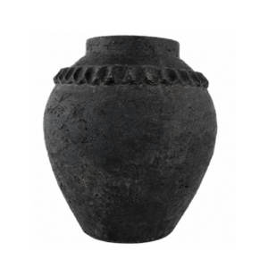 9.25inch Vintage Black Clay Vase