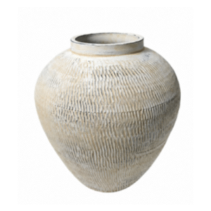 Vertical Carved Textured Large Ceramic Jar