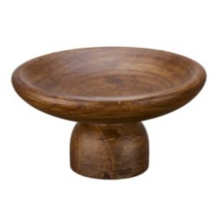 5.5inch Solid Walnut Round Pedestal Wooden Bowl