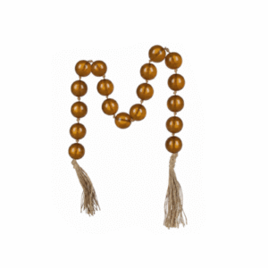 Amber Transparent Bead Decor Garland with Linen Tassels