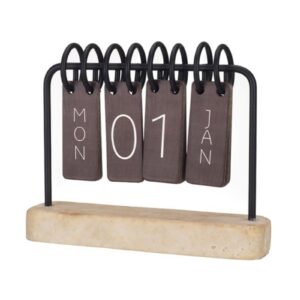 5.15inch Perpetual Flip Desk Calendar with Fabric Date Tiles