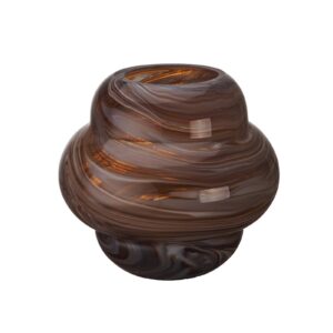 8.05inch Dual Layer Swirl Marbled Amber Glass Vase
