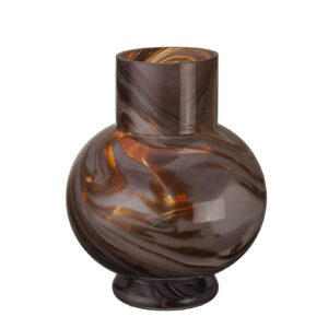 9.05inch  Straight Neck Swirl Marbled Glass Vase