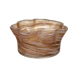 3.35inch Wavy Ruffled Rim Swirl Glass Storage Bowl