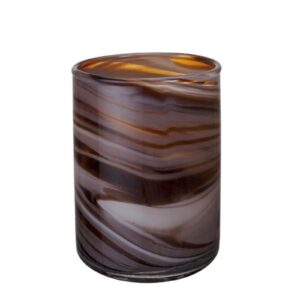 Straight Cylinder Marbled Swirl Glass Vase