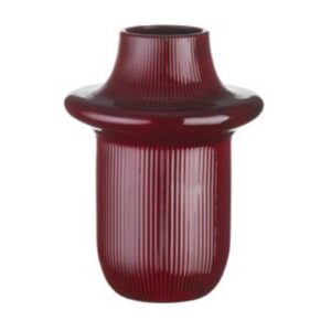 Ribbed Glass Vase with Flared Neck