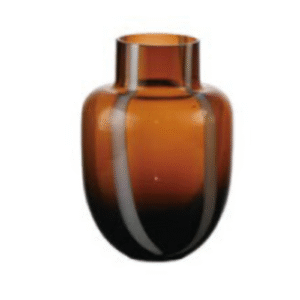 7.85inch Gradient Amber Vertical Stripe Glass Vase