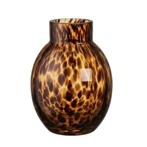 Round Tortoise Spot Hand Blown Glass Vase