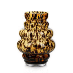Tortoise Shell Multi-Layer Bubble Hand Blown Glass Vase