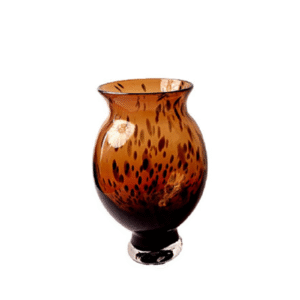 9.45inch Tortoise Speckled Bulb Glass Vase