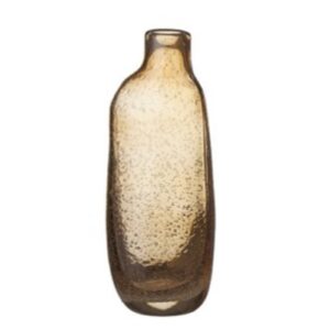 10.6inch Amber Bubble Textured  Glass Vase