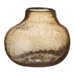 5.9inch Amber Bubble Textured Glass Vase