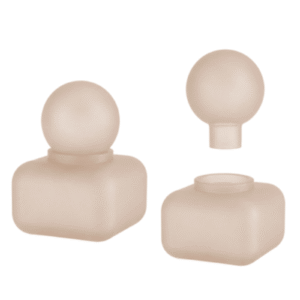 4.85inch Matte Square Bottle Decor Vase with Ball Stopper