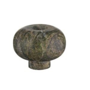 2.3inch Green Vein Stone Flat Round Bulb Vase