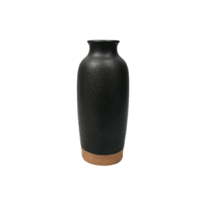 Slim Neck Two-Tone Rough Textured Ceramic Vase