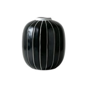 Pumpkin Shape Striped Decorative Ceramic Jar