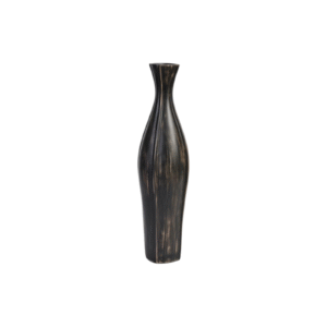 24.02inch Antique Black Wood Wash Tall Sculpture Vase