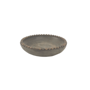 1.38inch Beaded Edge Vintage Grey Round Wooden Serving Tray