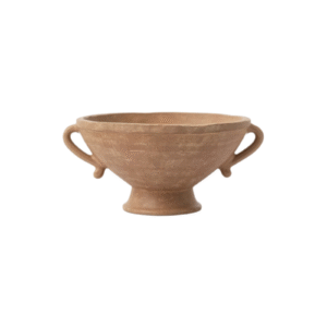 Dual Handle Wabi-Sabi Terracotta Footed Decor Bowl