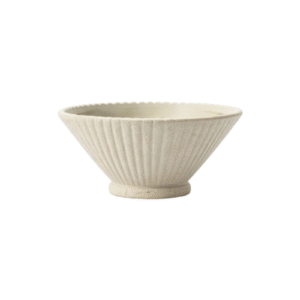 2.56inch Vertical Ribbed Speckled Conical Ceramic Bowl