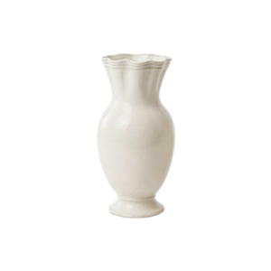 Scalloped Fluted Pedestal Ceramic Vase