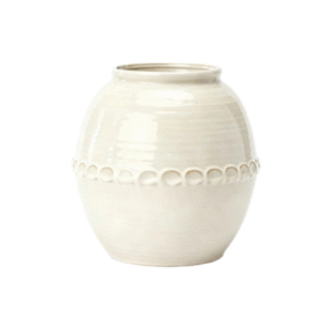 8.27inch Circle Embossed Round Bulb Ceramic Pot