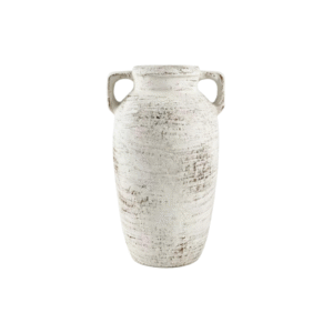 12.6inch Double Handle Weathered Ceramic Amphora Vase
