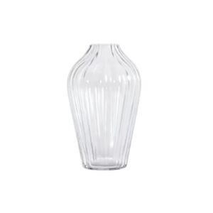 Pear Shape Vertical Fluted Glass Vase