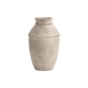 Double Bead Band Rustic Ceramic Jar