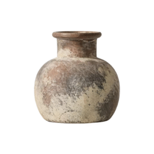 5.91inch Wide Short Neck Vintage Bulb Ceramic Pot