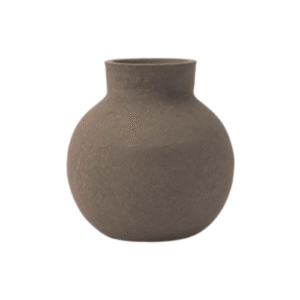 7.1inch Short Neck Round Bulb Rustic Ceramic Jar