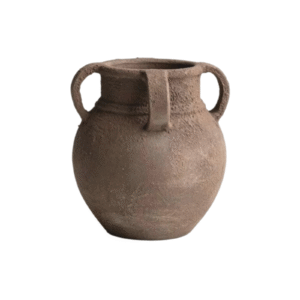 Triple Handle Ancient Clay Amphora Pot