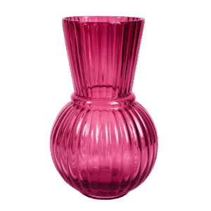 8.6inch Red Striped Glass Vase