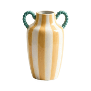 11.02inch Striped Ceramic Vase With Handle