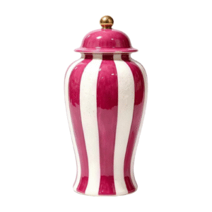 11.02inch Red Striped Ceramic Jar