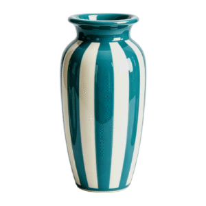 11.02inch Blue Striped Ceramic Vase